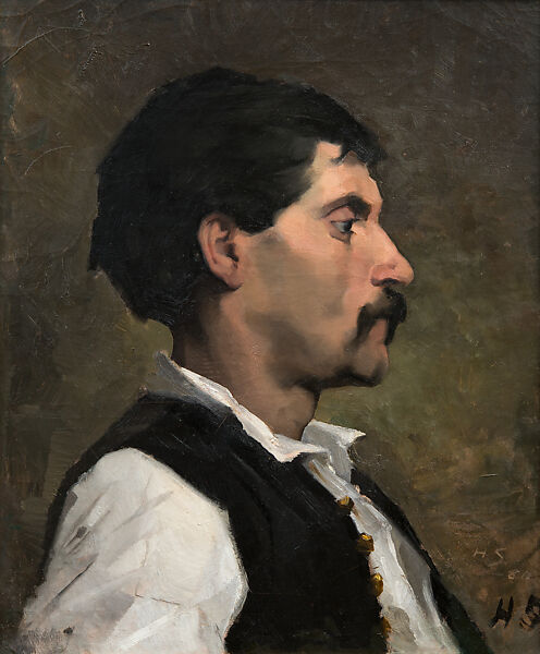 Portrait of a Man, Helene Schjerfbeck (Finnish, Helsinki 1862–1946 Saltsjöbaden), Oil on wood panel