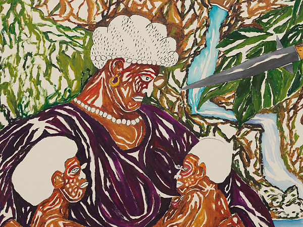 Medea, Act I & II (Feuerbach & Van Loo), Chase Hall (American, born St. Paul, Minnesota 1993), Acrylic and coffee on cotton canvas