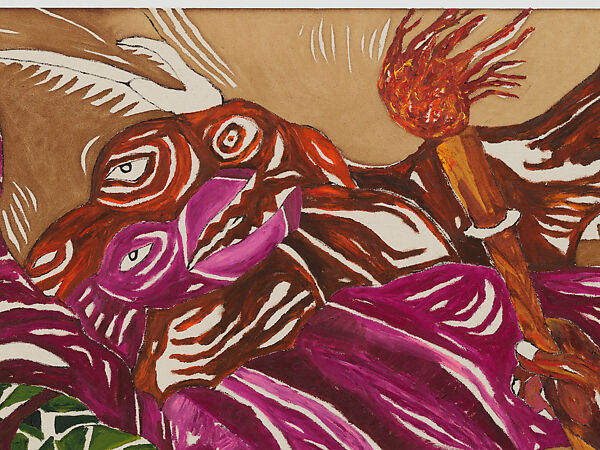 Medea, Act I & II (Feuerbach & Van Loo), Chase Hall (American, born St. Paul, Minnesota 1993), Acrylic and coffee on cotton canvas