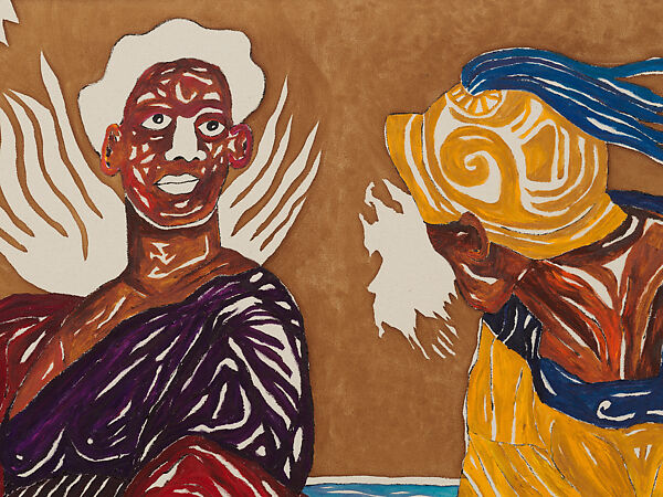 Medea, Act I & II (Feuerbach & Van Loo), Chase Hall (American, born St. Paul, Minnesota 1993), Acrylic and coffee on cotton canvas