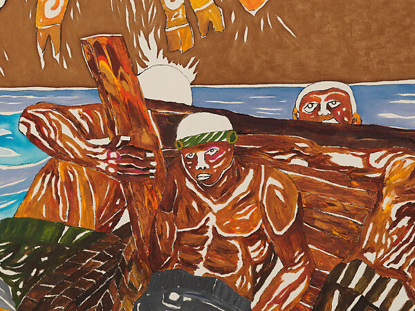 Medea, Act I & II (Feuerbach & Van Loo), Chase Hall (American, born St. Paul, Minnesota 1993), Acrylic and coffee on cotton canvas