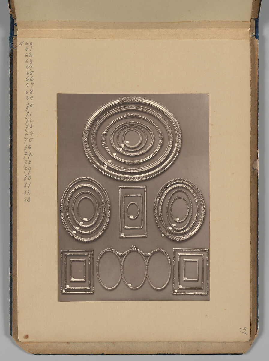 [An album of fifteen silver print photographs of picture frames] 