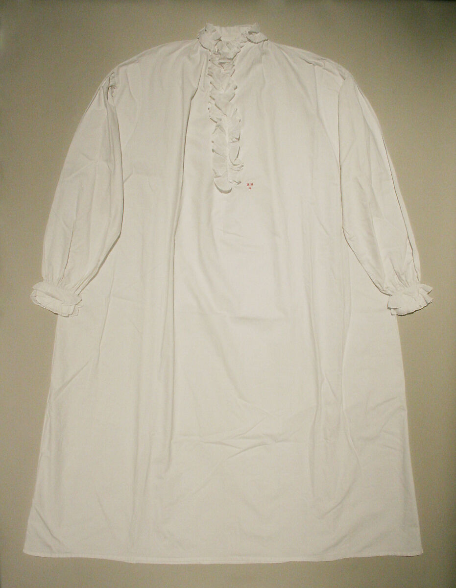 Nightshirt, flax, cotton, shell, British 