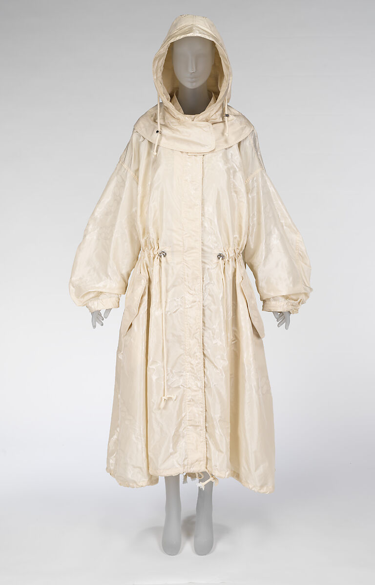 "BioSequin" dress and "Protein Evolution" parka, Stella McCartney (British, founded 2001), silk, cellulose, British