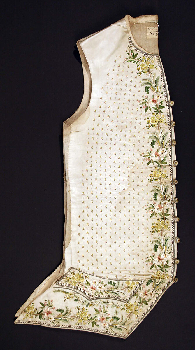 Waistcoat, silk, British 