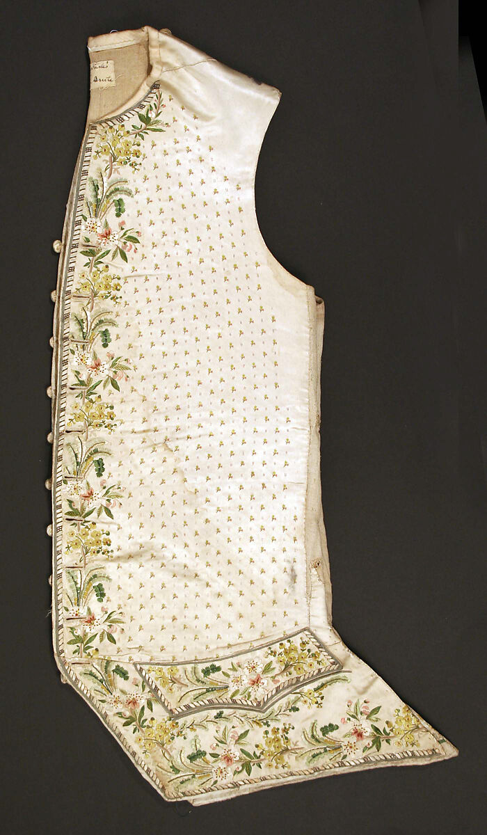 Waistcoat, silk, British
