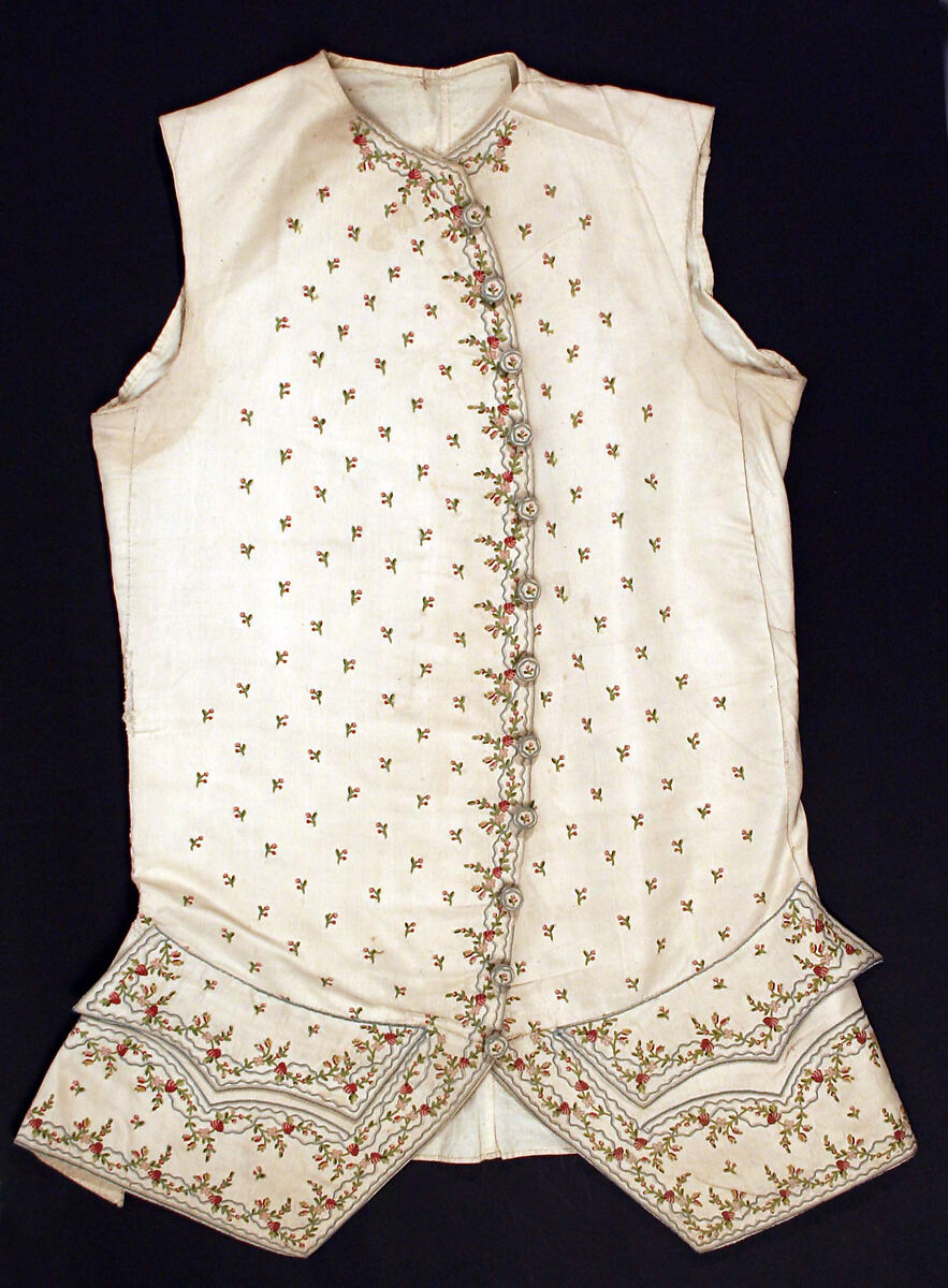 Waistcoat, silk, American or European 