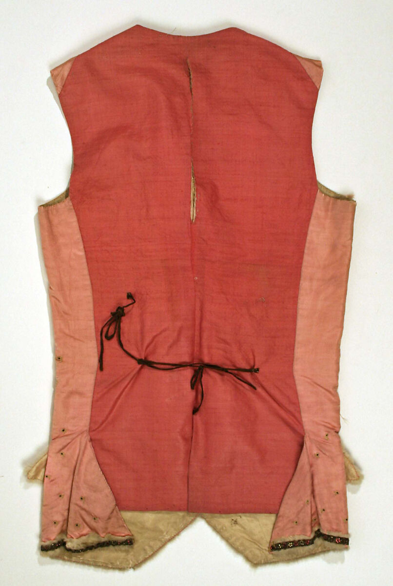 Waistcoat, silk, wool, metallic, cotton, linen, European