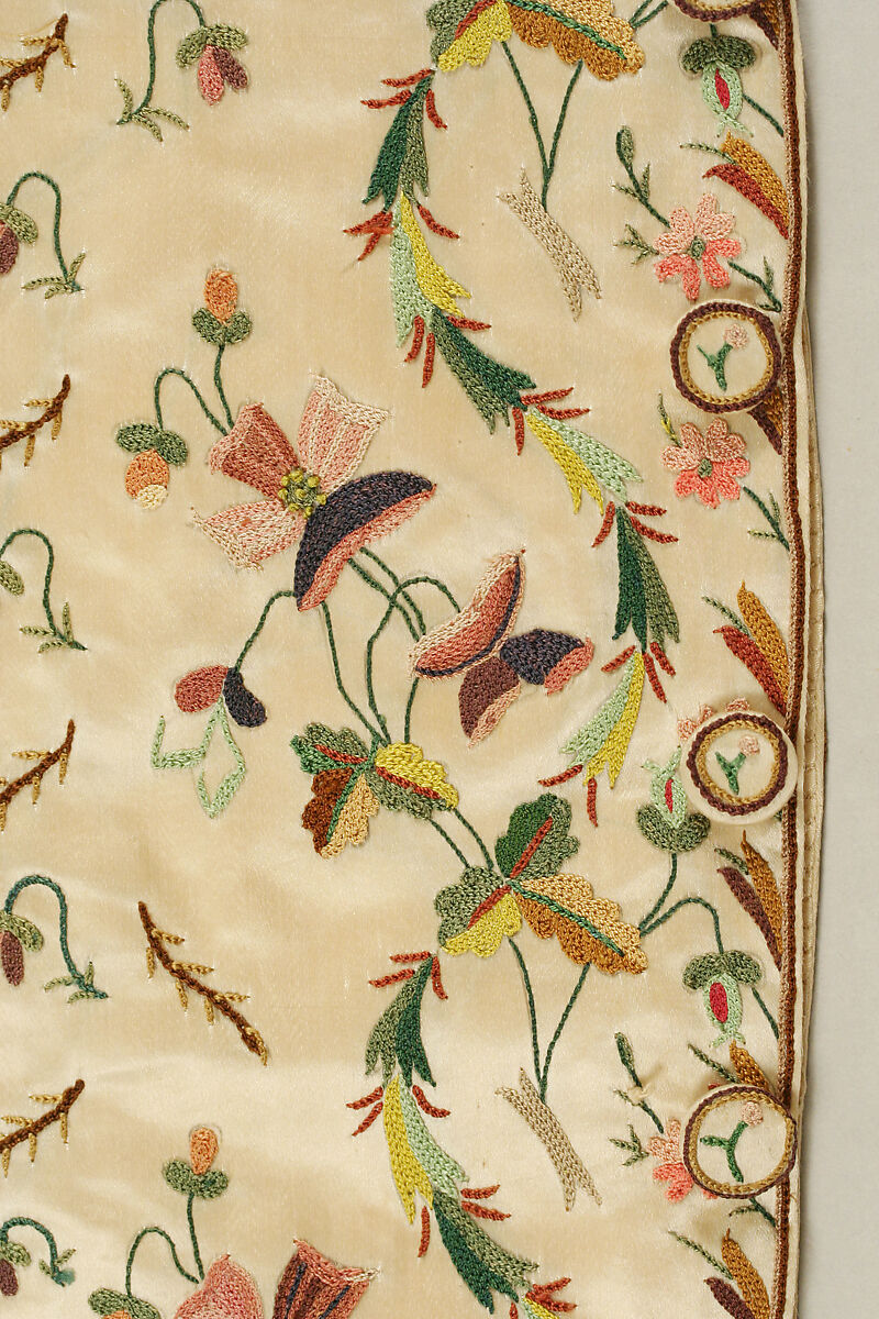 Waistcoat, silk, wool, British