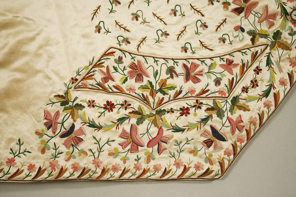 Waistcoat, silk, wool, British