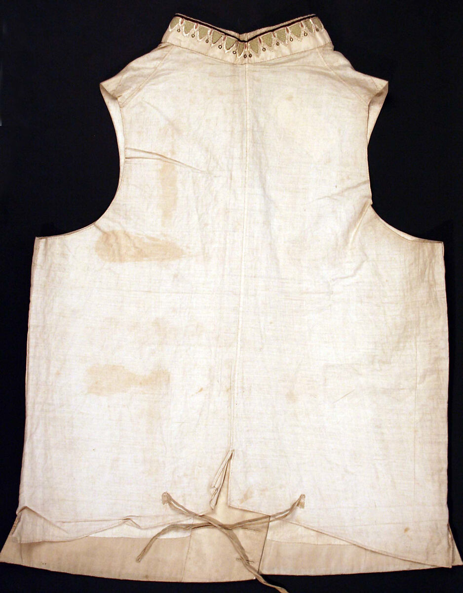 Waistcoat, silk, linen, European