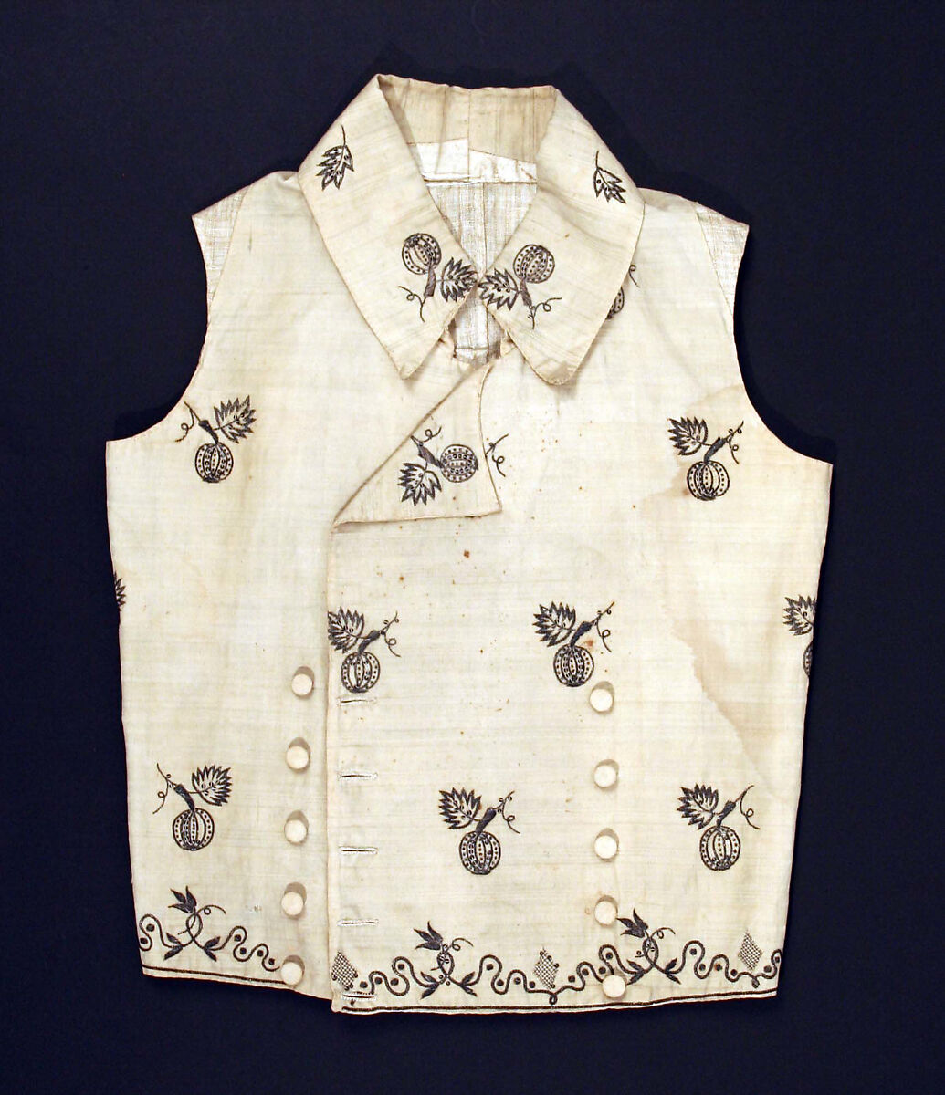 Waistcoat, linen, French 