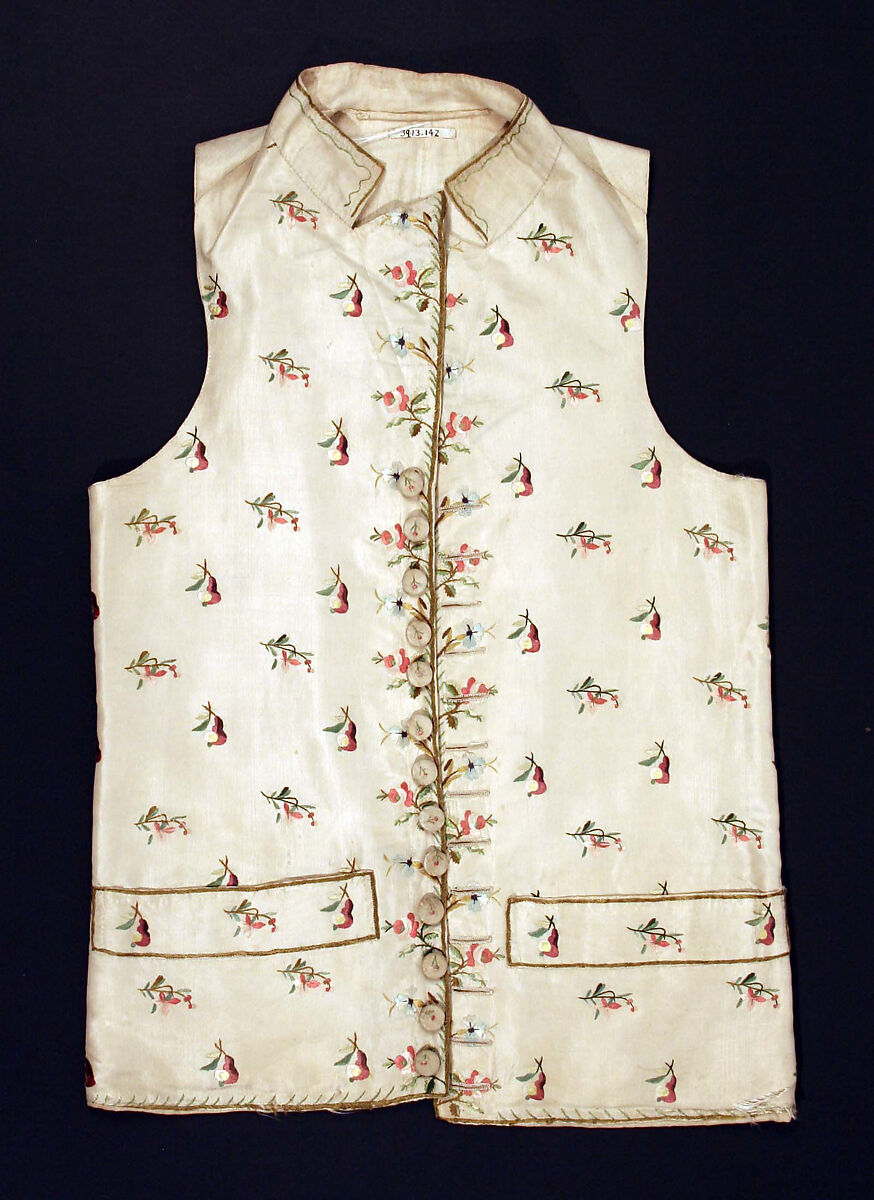 Vest, silk, American or European 