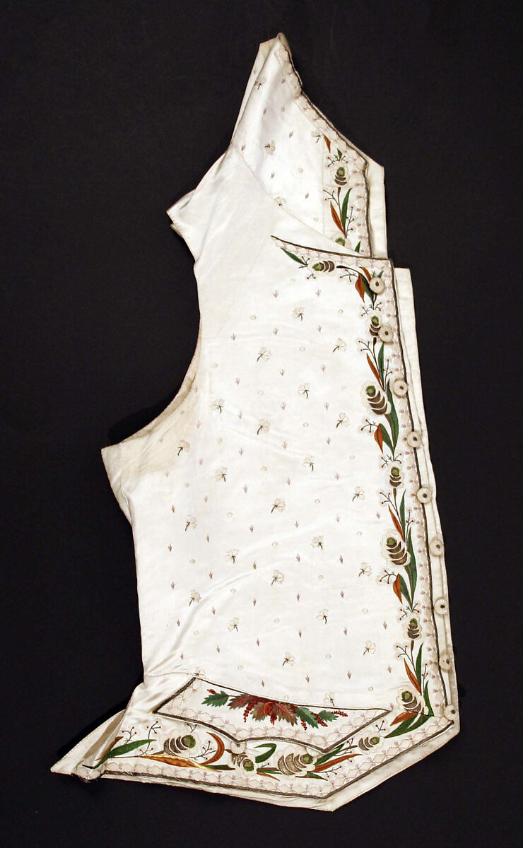 Waistcoat, silk, metallic, French 