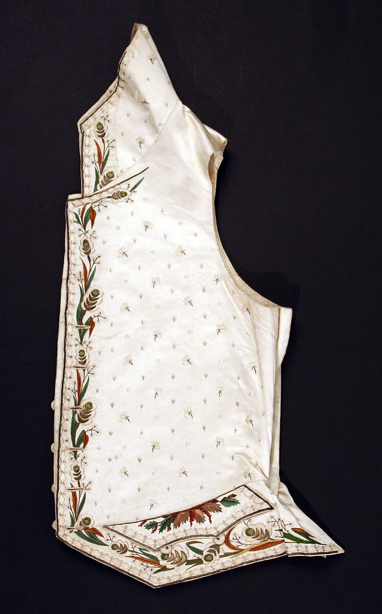 Waistcoat, silk, metallic, French