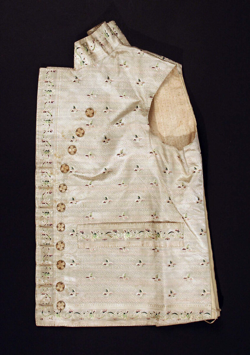 Vest, silk, wool, European