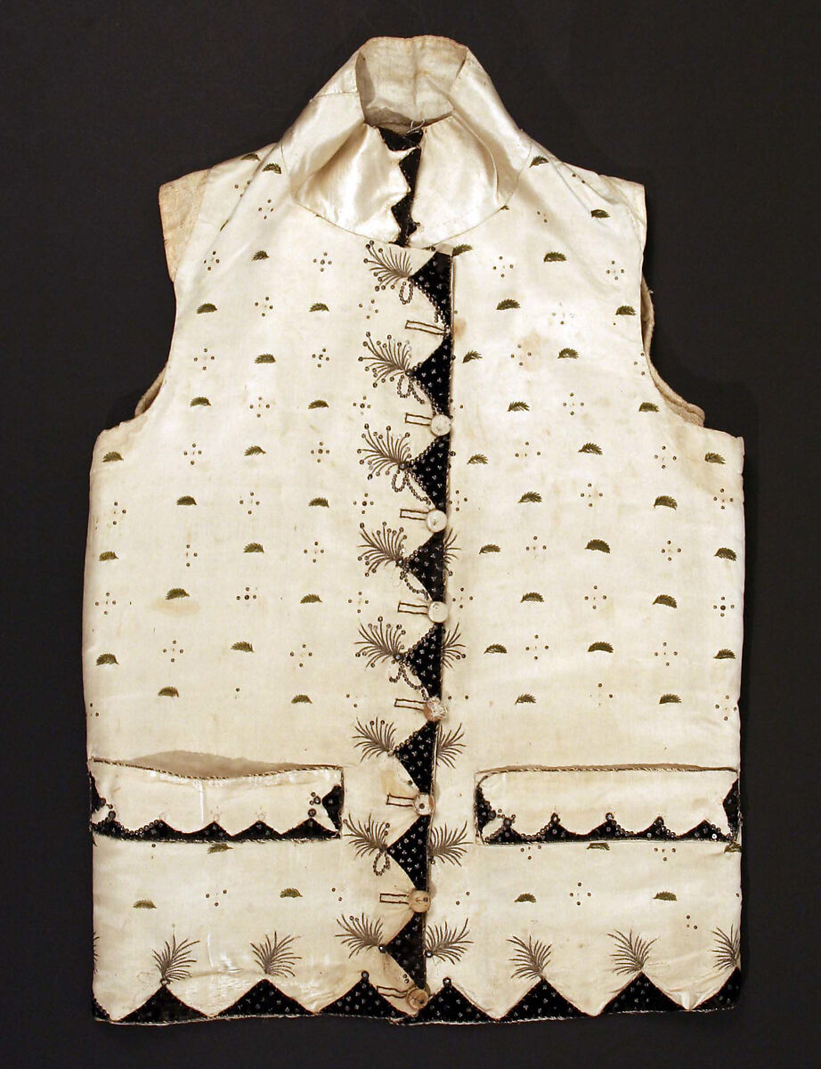 Waistcoat, silk, French 