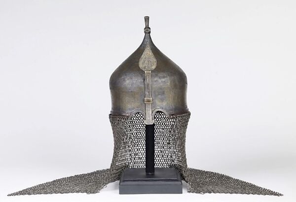 Helmet with mark of the Ottoman arsenal, formerly in the collection of Jean-Léon Gérôme, Steel, copper alloy, silver, gold