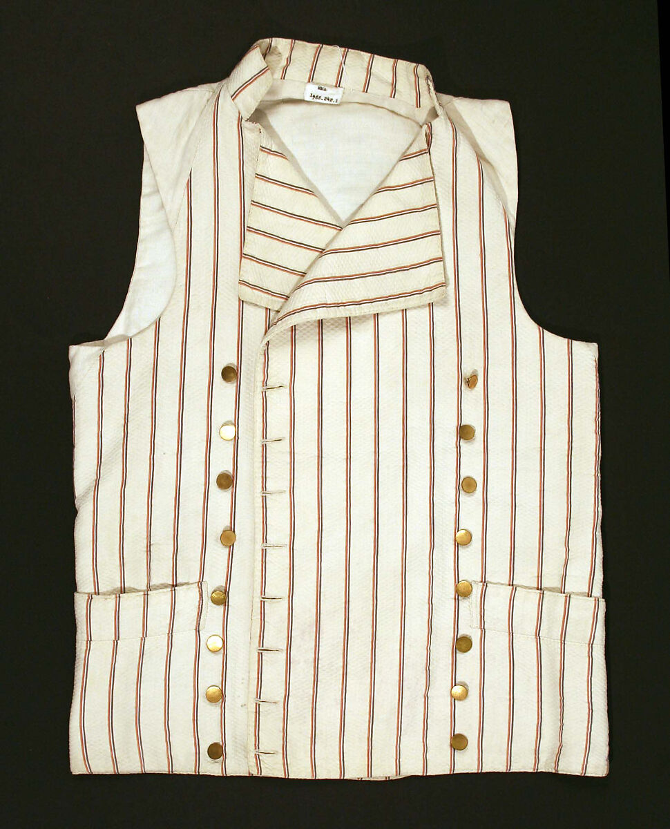 Waistcoat, cotton, British 