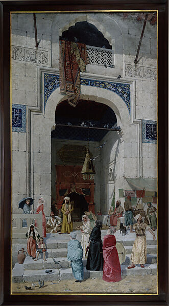 At the Mosque Door (Ҫami Kapisinda), Osman Hamdi Bey  Turkish, Oil on canvas
