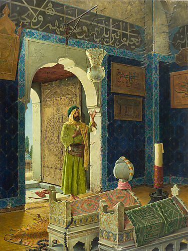 Vieil Homme devant tombeaux d’enfants, Osman Hamdi Bey  Turkish, Oil on canvas