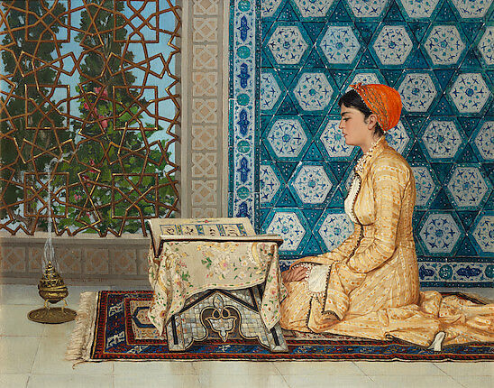 Young Woman Reading, Osman Hamdi Bey  Turkish, Oil on canvas