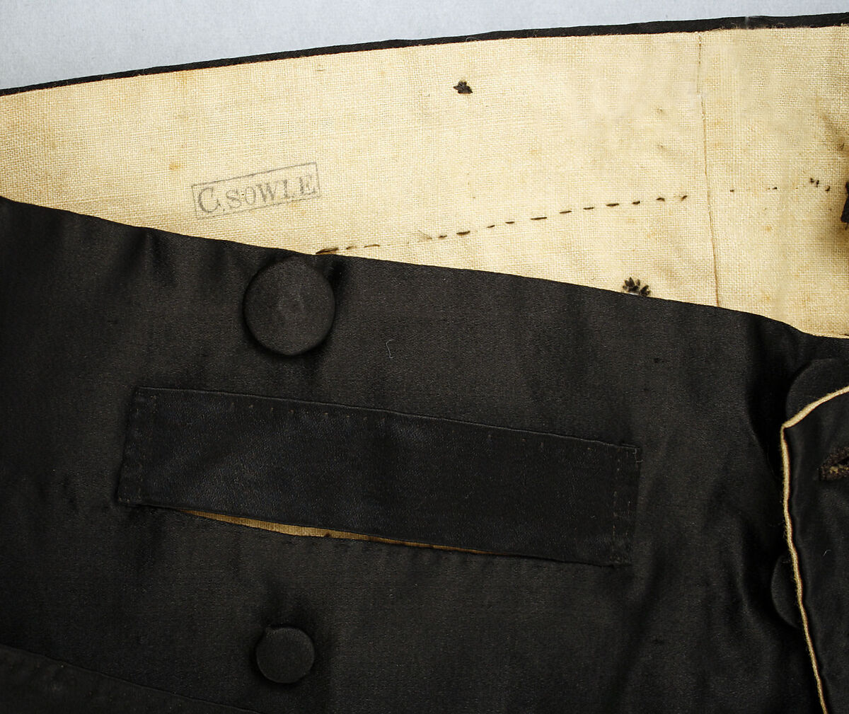 Breeches, silk, cotton, American