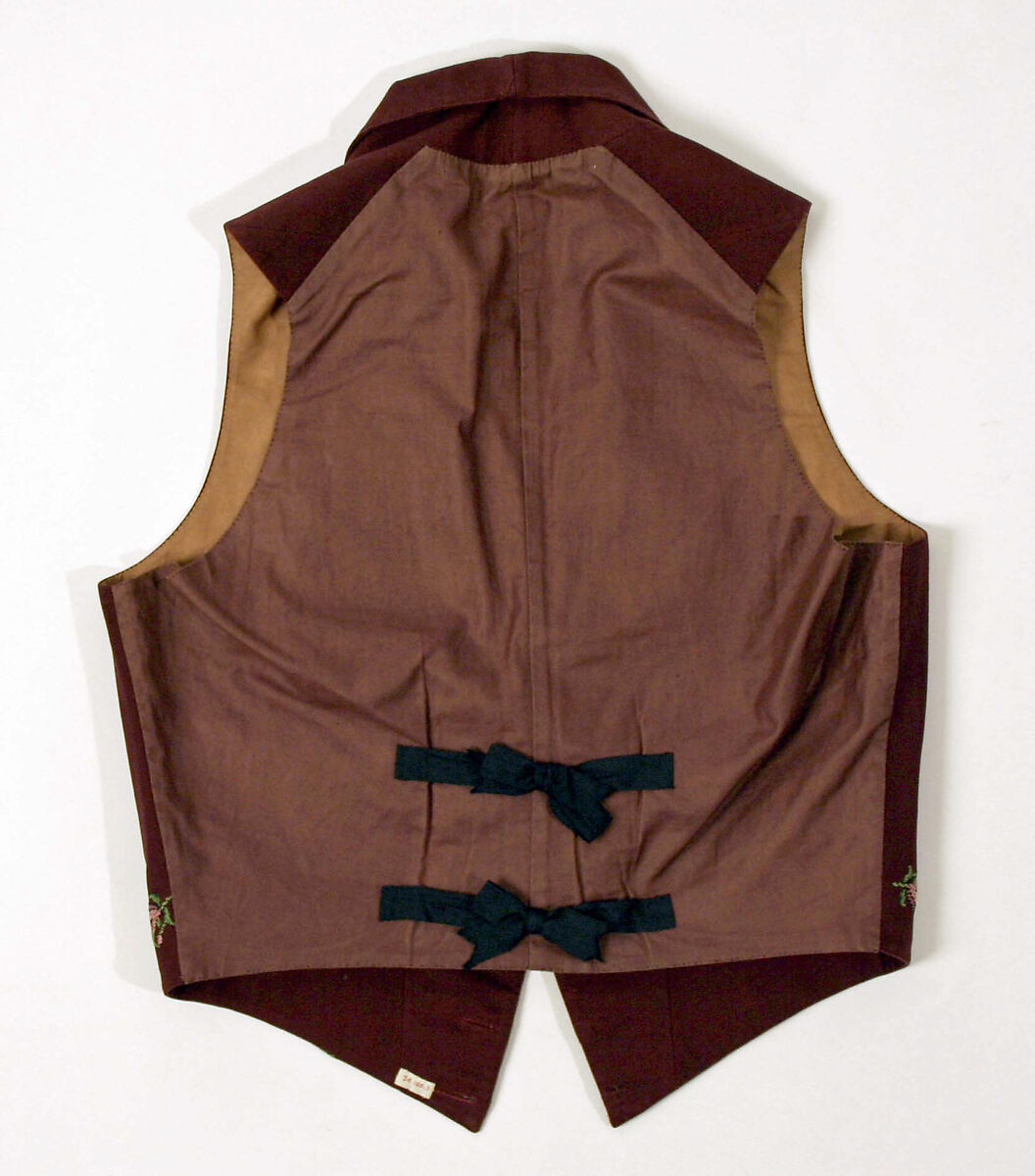 Waistcoat, wool, silk, British