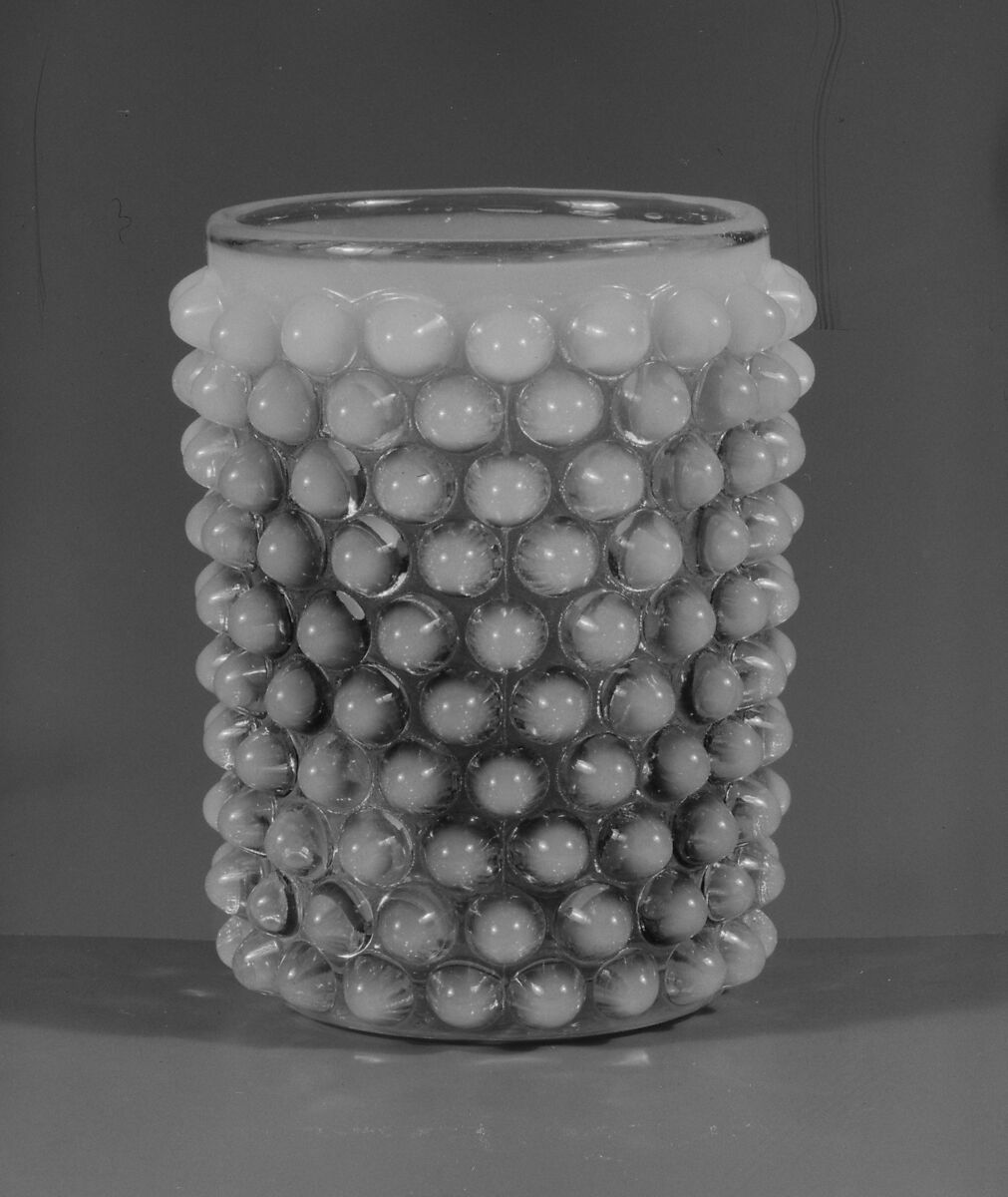 Tumbler, Probably Hobbs, Brockunier and Company (1863–1891), Pressed cranberry with opalescent glass, American 