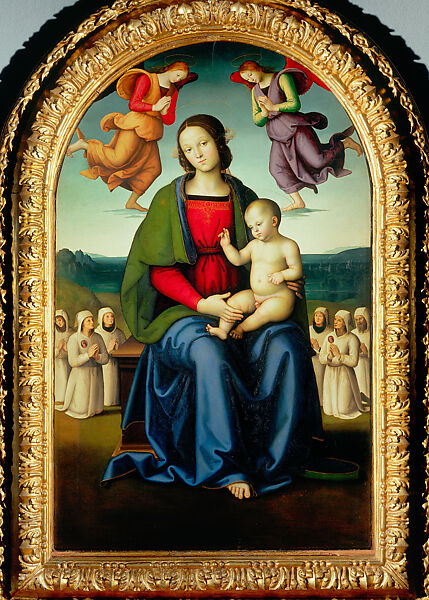 The Virgin and Child with Members of the Flagellant Confraternity of Santa Maria Novella (The Madonna della Consolazione), Perugino (Pietro di Cristoforo Vannucci)  Italian, Oil and tempera grassa on wood