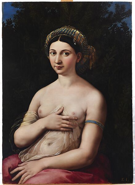 Portrait of the Nude Fornarina (La Fornarina), Raphael (Raffaello Sanzio or Santi)  Italian, Oil on wood