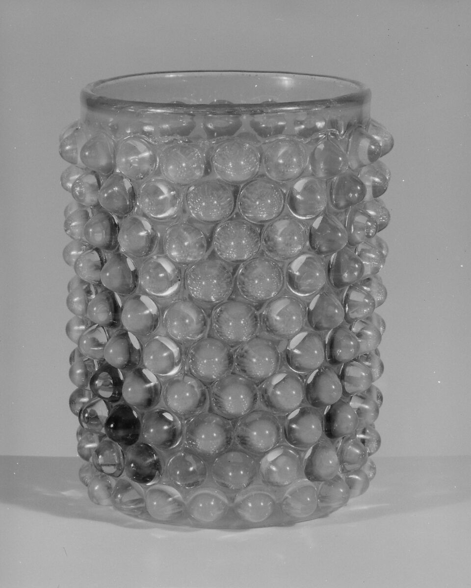 Tumbler, Probably Hobbs, Brockunier and Company (1863–1891), Pressed cranberry, opalescent and opaque white glass, American 