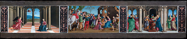 The Annunciation; The Adoration of the Magi; The Circumcision (Predella Panel of the Oddi Altarpiece), Raphael (Raffaello Sanzio or Santi)  Italian, Tempera grassa on poplar wood
