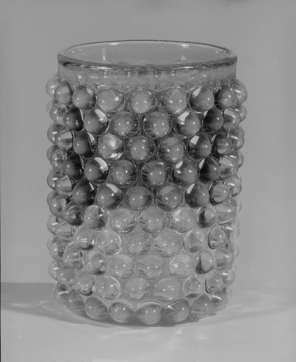 Tumbler, Probably Hobbs, Brockunier and Company (1863–1891), Pressed cranberry, colorless and opalescent glass, American 