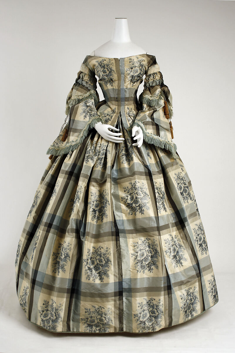 Dress, silk, cotton, American