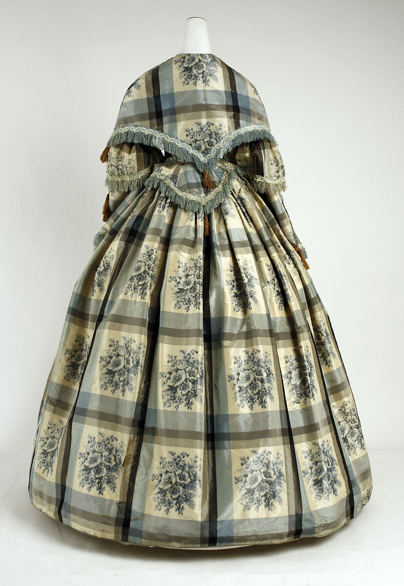 Dress, silk, cotton, American