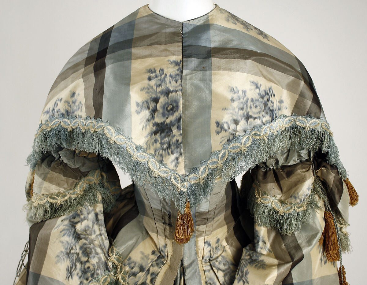 Dress, silk, cotton, American