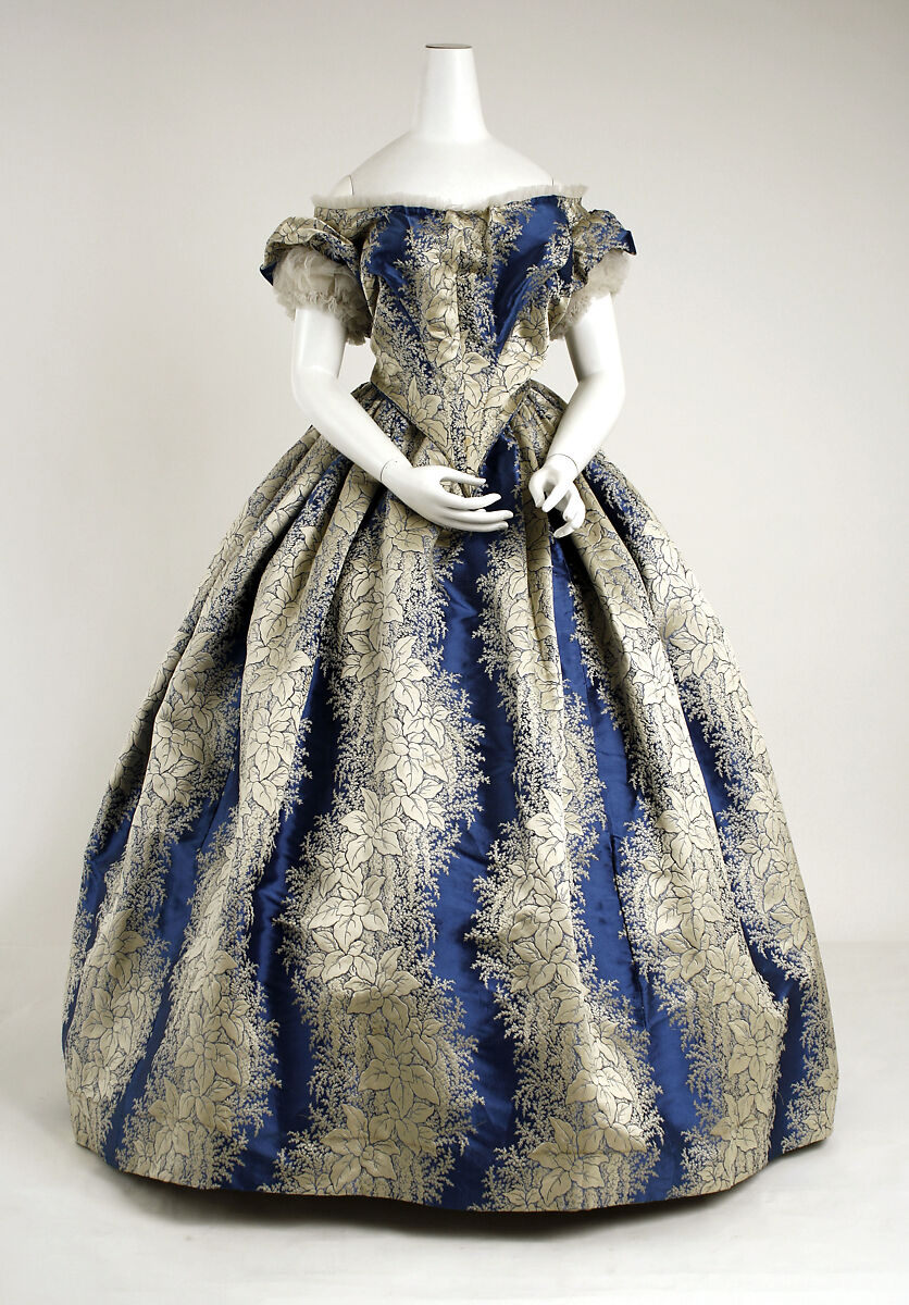 Evening dress, silk, American 