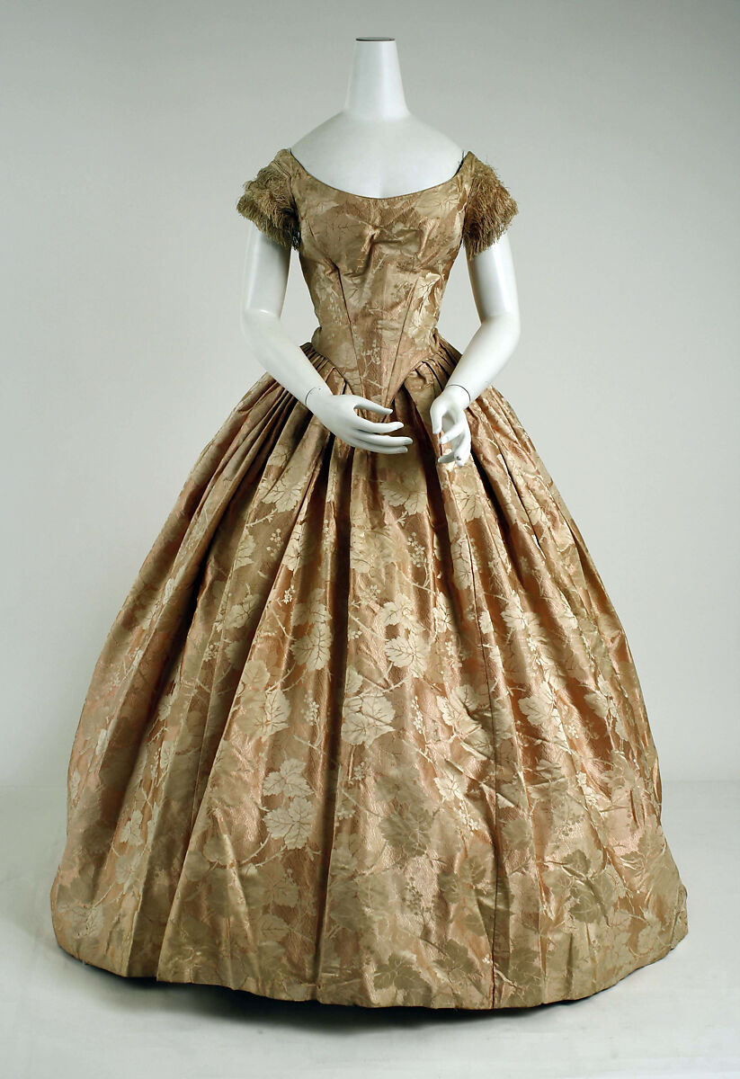 Dress, silk, probably American 