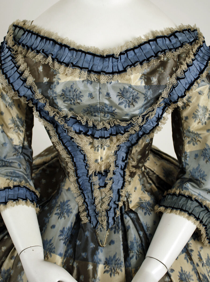 Dinner dress, Madame Elise, silk, cotton, British