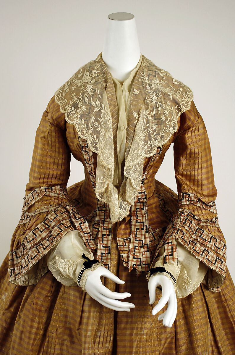 Dress, silk, British