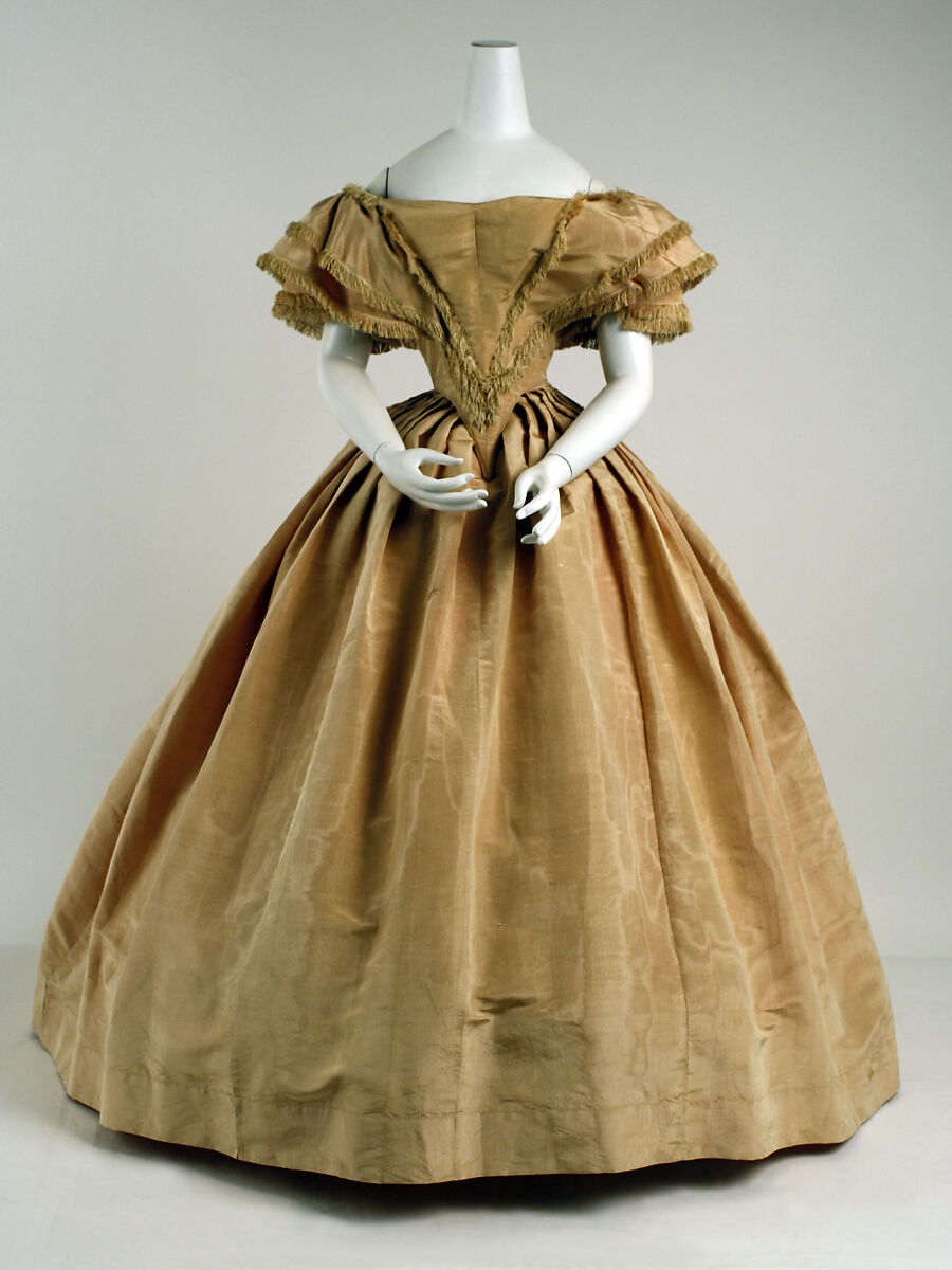 Evening dress, silk, American 