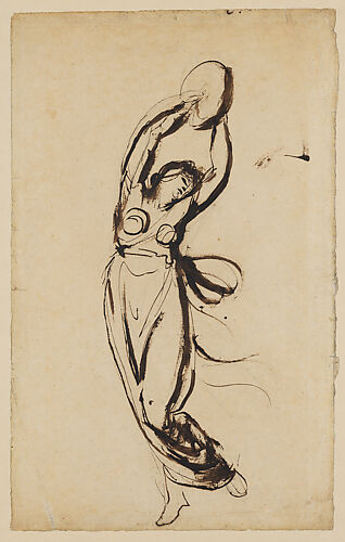 A Nymph dancing with a tambourine