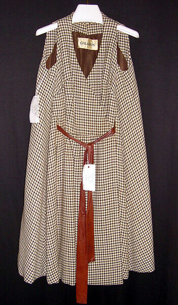 Dress, James Galanos (American, Philadelphia, Pennsylvania, 1924–2016 West Hollywood, California), (a) wool; (b) leather, American 