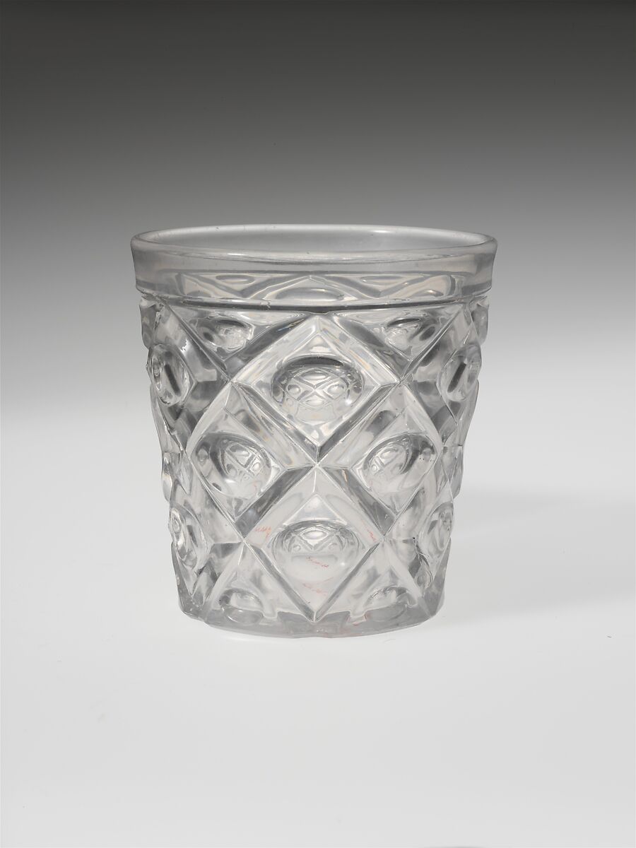 Tumbler, Pressed glass, American 