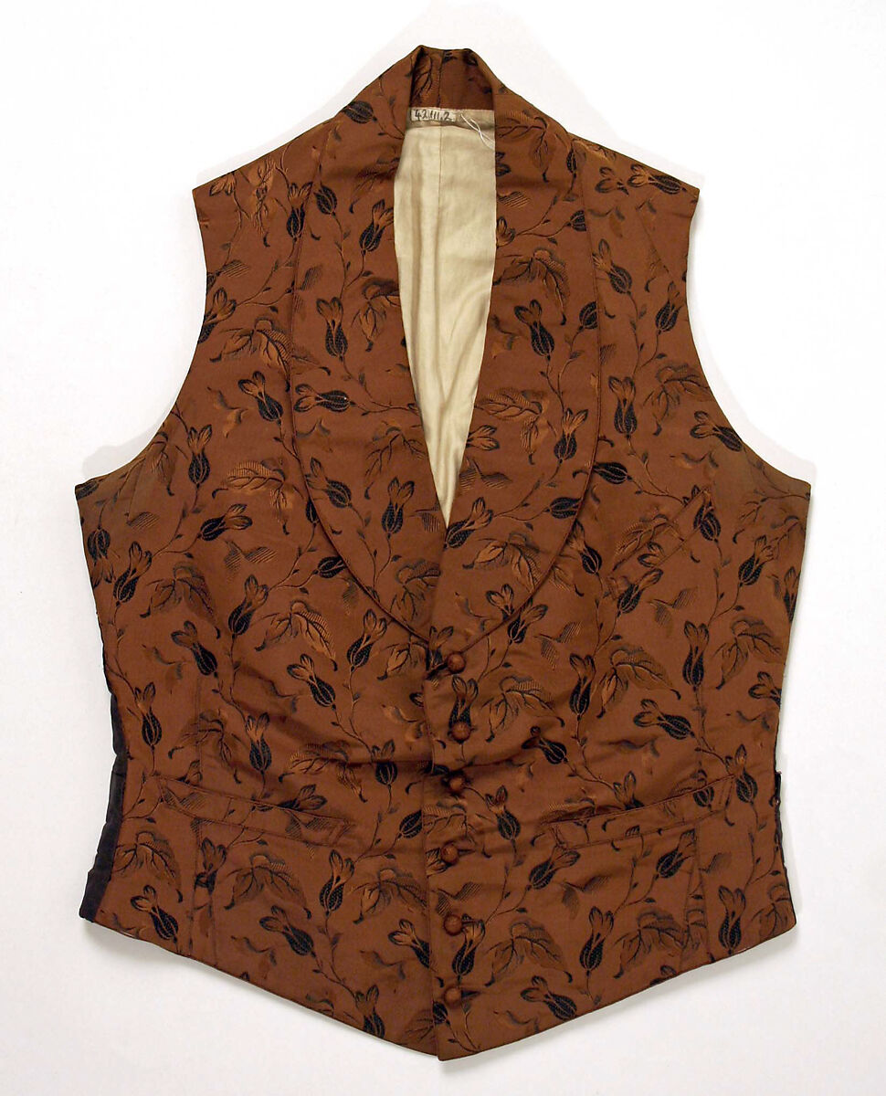 Vest, silk, American or European 