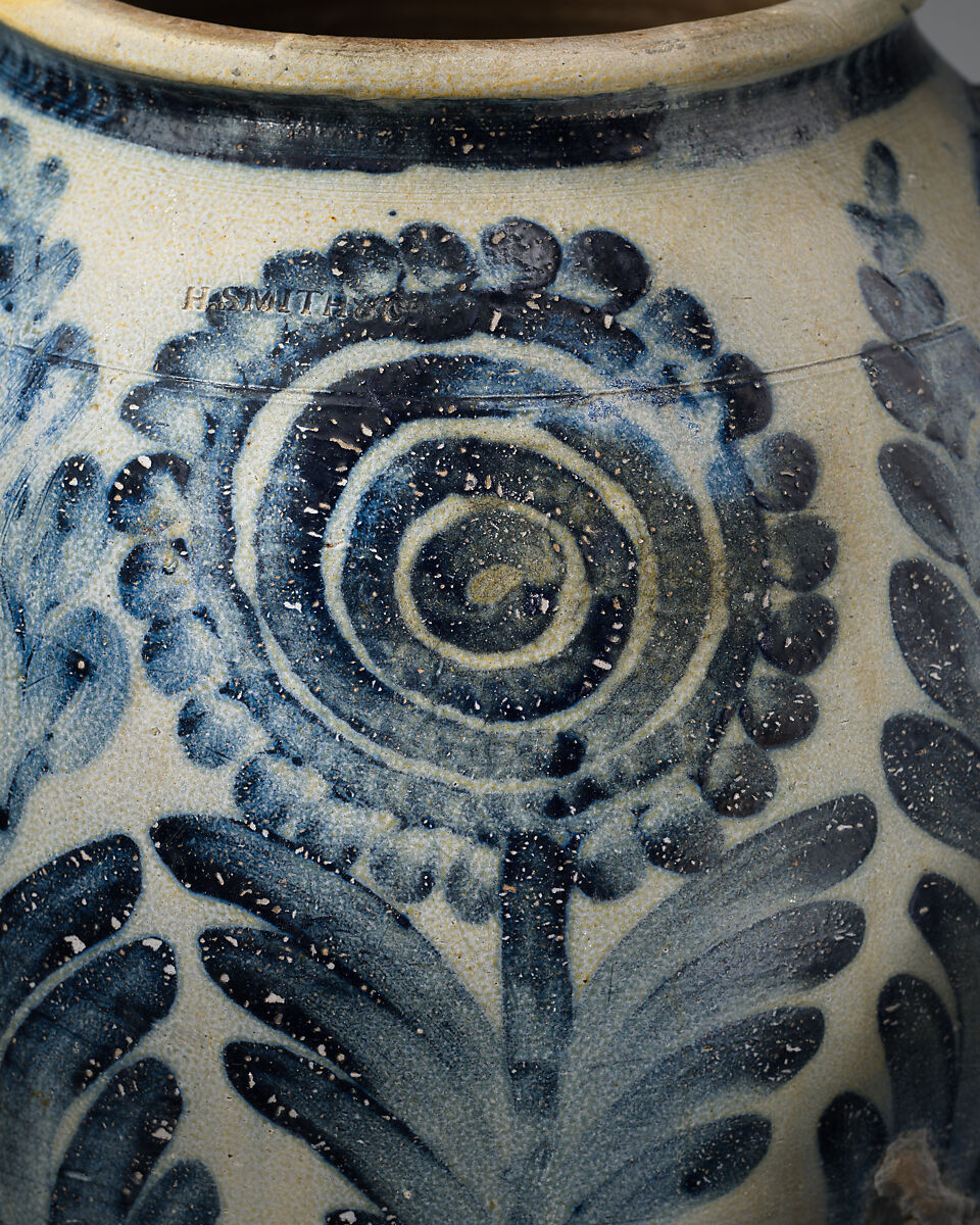 Attributed to David Jarbour (American, ca. 1780–1794), Stoneware with cobalt decoration