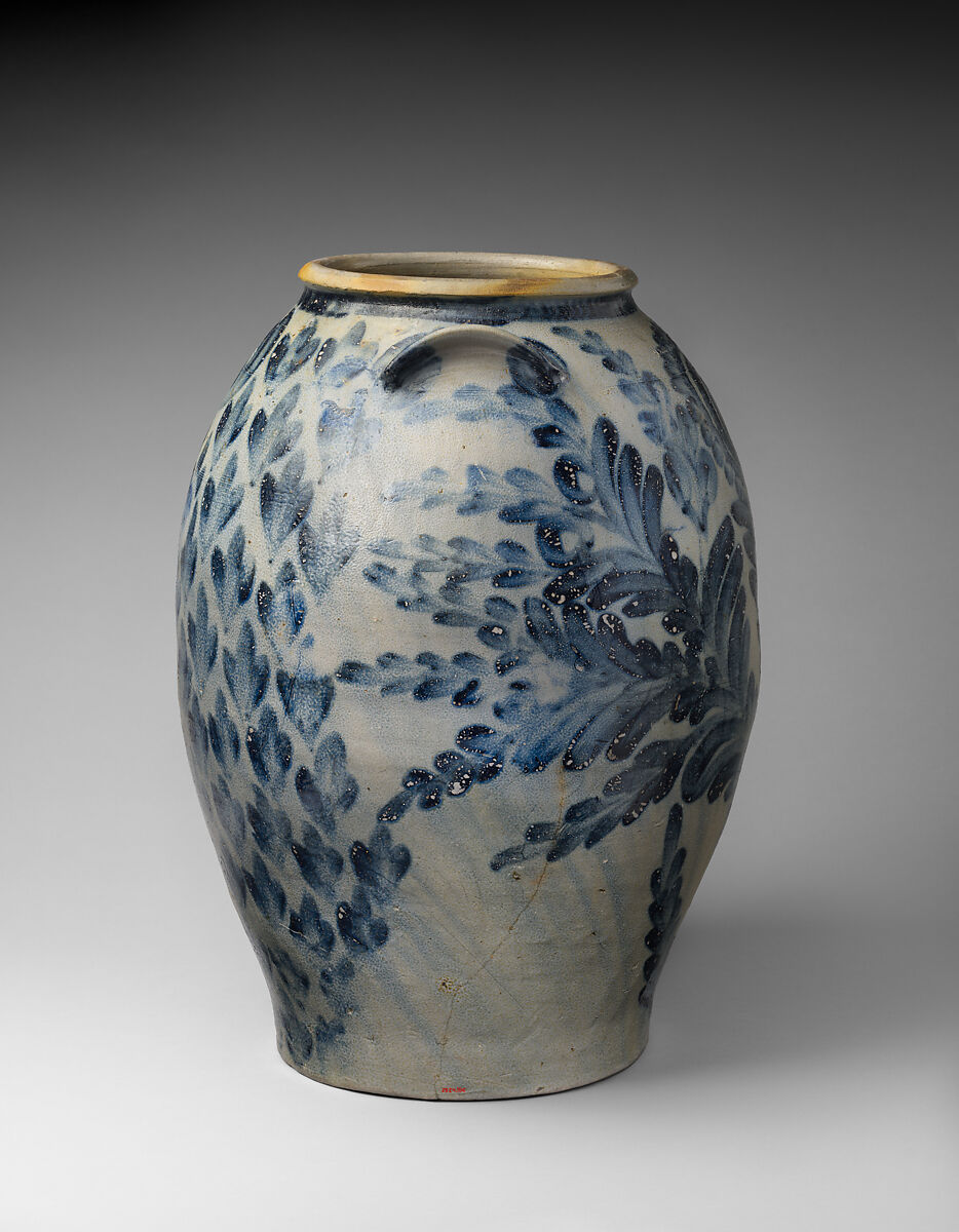 Attributed to David Jarbour (American, ca. 1780–1794), Stoneware with cobalt decoration