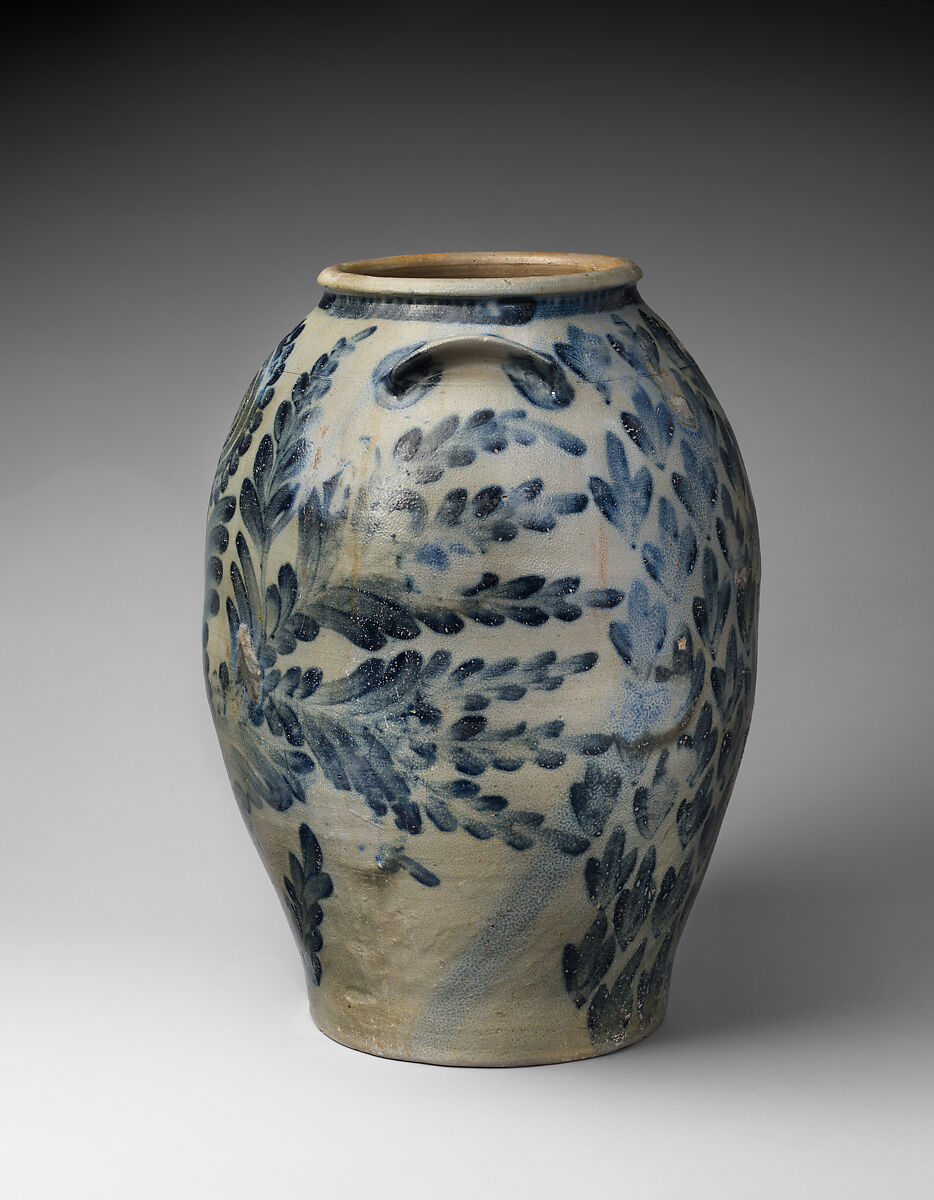 Attributed to David Jarbour (American, ca. 1780–1794), Stoneware with cobalt decoration