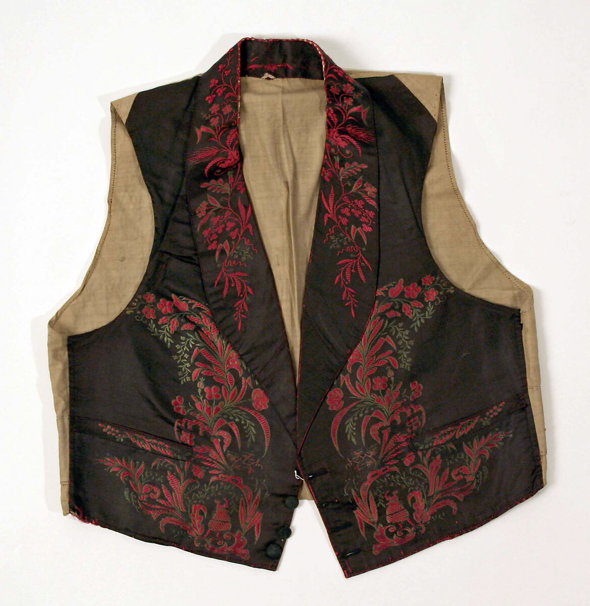 Vest, silk, cotton, Spanish 